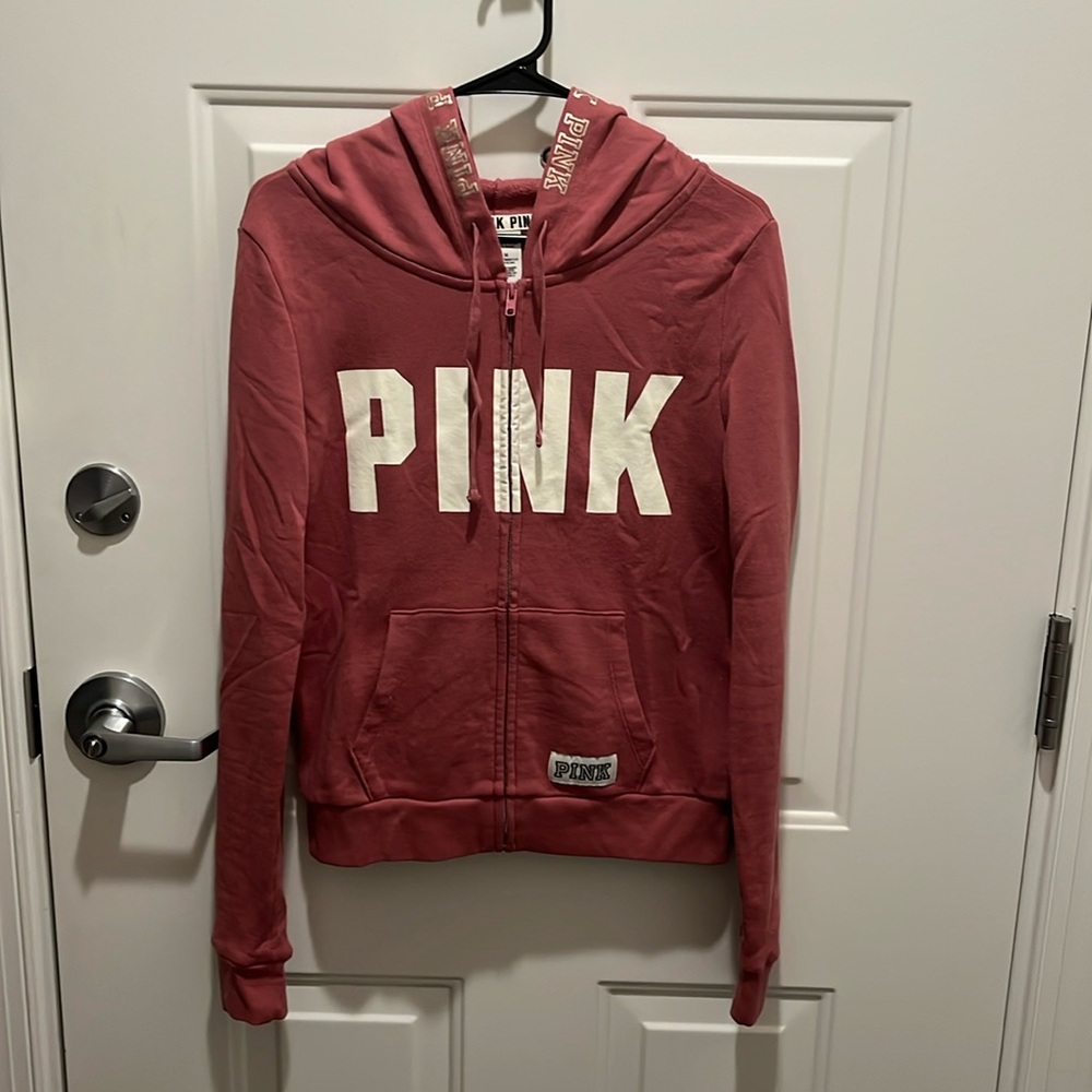 Pink zip up hoodie